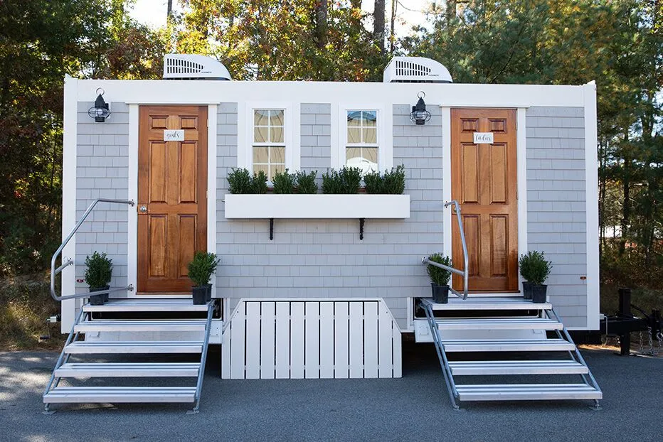 Wedding restroom units discretely staged at a venue in Bristol, Connecticut